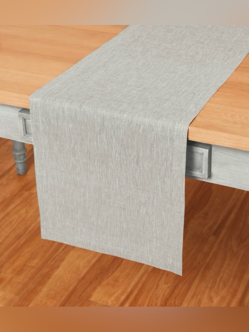 Table Runner Artisan Handcrafted 100% Pure European Flax Linen - OYSTER GRAY
